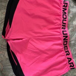 Under Armour Women's Athletic Shorts in Pink and Black